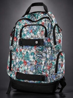 Burton Distortion 29L Backpack Floral Chambray School Skate Snowboarding EUC